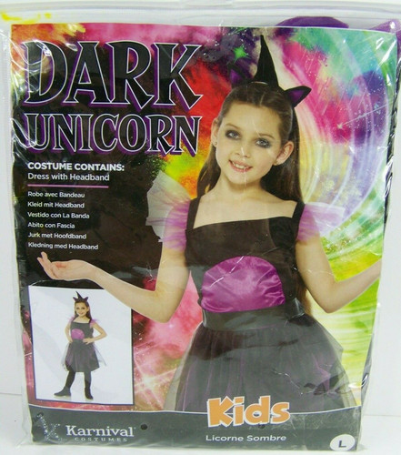 Costume unicorno scuro bambina - scuro,